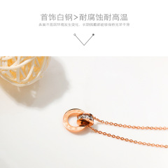 Korean design custom jewelry Roman numerals earnings stainless steel necklace