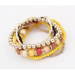 Amazon wish ins fashion fancy Charm muti layer seed girl men Stretch Natural Stone Bead Bracelet