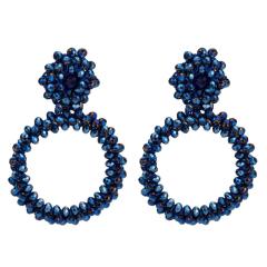 custom fashion women girls Gift Fashion Statement Bohemian Handmade hoop seed bead earring designs with bead