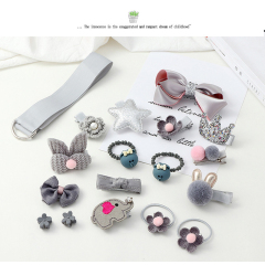 48pcs girls cartoon bow hair clip hairpin hair band set with box