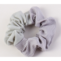 New simple houndstooth striped two-color stitching fabric scrunchies hair ties