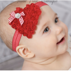 New arrival heart shape with lace newborn baby kids red knot bow headband for girls hair band New arrival heart shape with lace newborn baby kids red knot bow headband for girls hair band