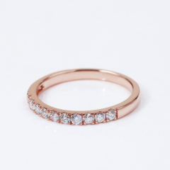 Round brilliant cut diamond  925 sterling silver gold plated silver moissanite ring