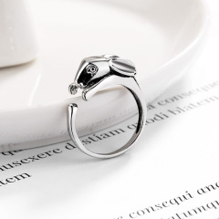 Antique Silver Women Men Jewelry Cute Pig 3D Zodiac Animal Adjustable  Ring