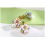Korea Fashion women jewelry flower earring accessories pearl stud earrings