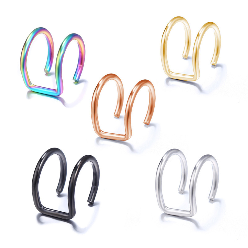 2020 amazon ins Fashion 5pcs C shape body Cheap clip on earrings non piercing cuff earrings loop set jewelry
