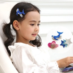 Heart star shape glitter hair accessories claw clips fancy hair clips for thick hair