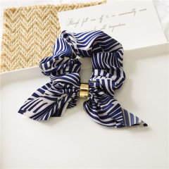 Bulk custom girls women printing knotted rabbit ears scrunchies for hair