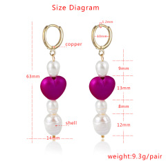 2019 new fashion trendy women pearl heart earring accessories eardrop for gift