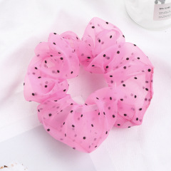 2020 Trendy INS Popular Women Polka Dot Organza Hair Scrunchies For Girls