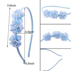 Handmade trendy ladies hair accessories 3d pearl flower lace headbands