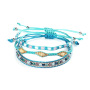 Boho 3pcs tiny bead bracelet Set woven twisted adjustable Seed Bead Bracelet