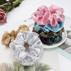 Custom fashion simple personality small dots sequins elastic scrunchies for hair
