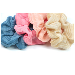 bulk wholesale women girls solid color retro elastic scrunchies for hair