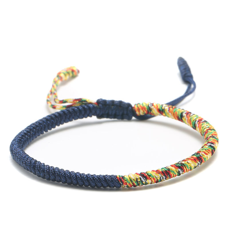 Fashion Red Color Tibetan Buddhist Handmade Lucky Rope Macrame Bracelet
