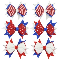 Children's national day independence day popular clip in curly hair extension hair bow alligator clips hair clip baby Children's national day independence day popular clip in curly hair extension hair bow alligator clips hair clip baby