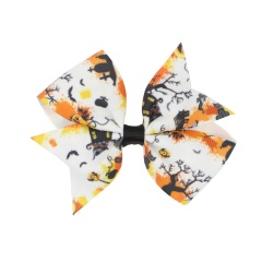 Children's pumpkin bat pattern halloween costumes kids girls mini metal hair clips hair bow alligator clips