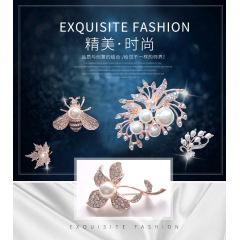 amazon korean luxury fashion girls rhinestone pearl brooches korea brooches pearl for women