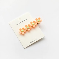 New Vintage Non Slip hair pin girl pearl diamond flower plastic barrette