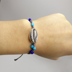 Handmade Women Accessories Beaded Strand Natural Seashell Hand Knit Shells Friendship Bracelet