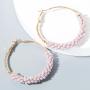 Fashion Trendy Bohemia Round Women Jewelry Pearl Big Circle Hoop Earrings