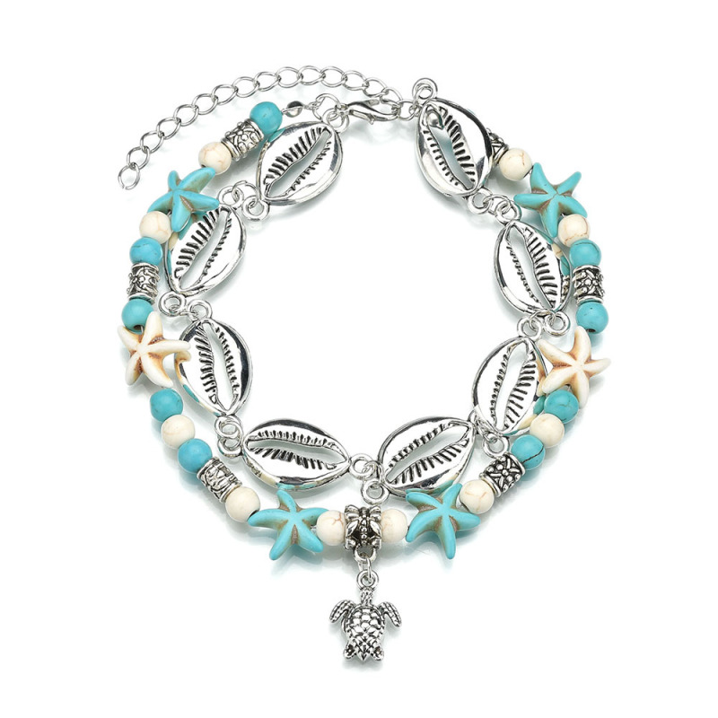 2pcs/set Fashionable sterling silver jewelry women silver anklets with colorful beads