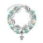 2pcs/set Fashionable sterling silver jewelry women silver anklets with colorful beads