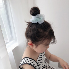 Custom Hot selling New Style Organza Checked Yarn Baby Scrunchies for teen girls