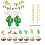 Green Cactus Cake Toppers Banner mexican party decorations supplies