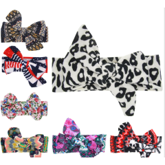 2019 Winter hot sale printed leopold elastic hair bands for girls hair accessories