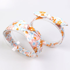 2pcs Rabbit ear mommy and me elastic fabric flowers hair band headbands