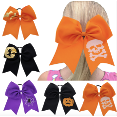 Halloween accessories spider print elastic big bow knot hair tie girls hair decoration