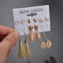 2019 Korean flower jewelry sea shell hoop stud earring sets for women
