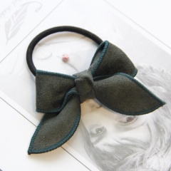2020 Amazon new custom multicolor bow suede hair rope elastic hair ties band for girl