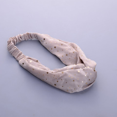 New Women brown Cross Knot wave Dot Headband Twisted Knotted Hair Bands