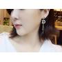 Fashion  Korean simple personality number 5 tassel crystal alloy earrings