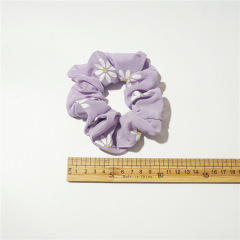Wholesale Women Accessories Grape Purple Flower Pattern Chiffon Hair Scrunchies