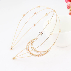 New wedding fancy hairbands metal hair hoop olive leaves rhinestone flower headband women