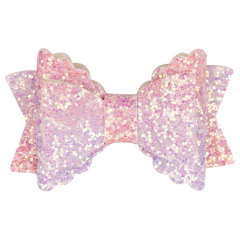 custom 3inch kids baby barrettes Girl korean rainbow colors glitter baby hair bows