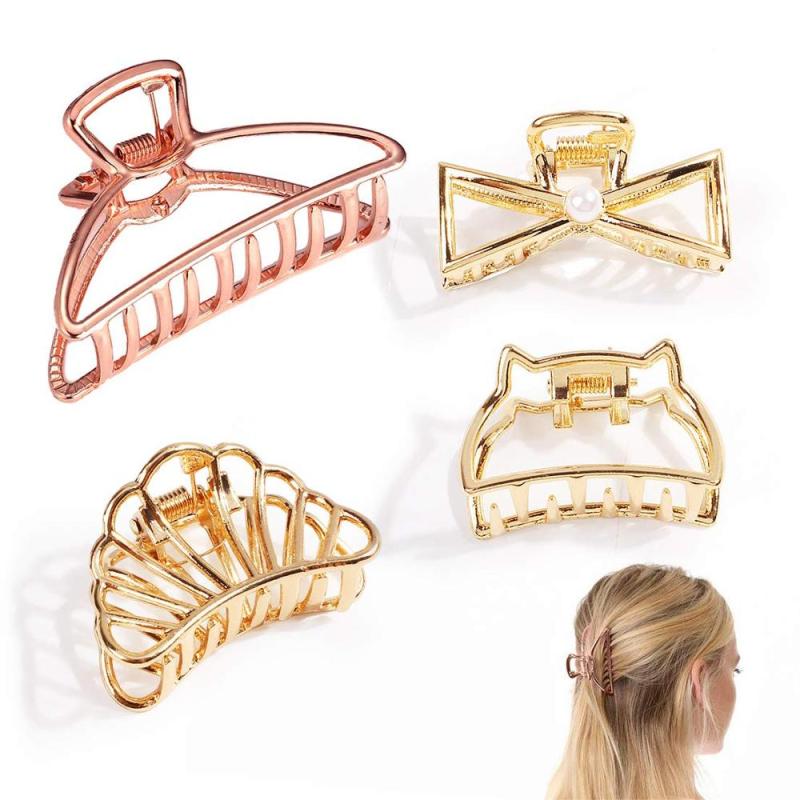 Korean girls rectangle shape hollow out style metal hair claw clip for women Korean girls rectangle shape hollow out style metal hair claw clip for women