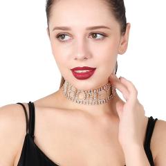 Fashion Punk Exaggeration Super Flash Night Club Rhinestone Letter HONEY Choker Necklace For Women