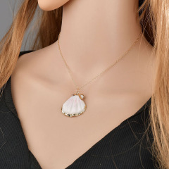 2019 fashion jewelry for women natural pink shell design big chain necklace