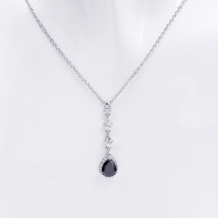 Hot sale fashion jewelry pear shape 925 silver gold plated moissanite necklace