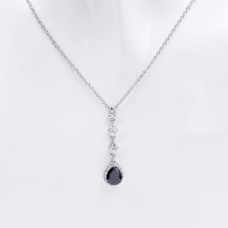 Hot sale fashion jewelry pear shape 925 silver gold plated moissanite necklace Hot sale fashion jewelry pear shape 925 silver gold plated moissanite necklace