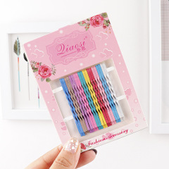 Korean simple women colorful wave pattern steel bobby pins sets for girls