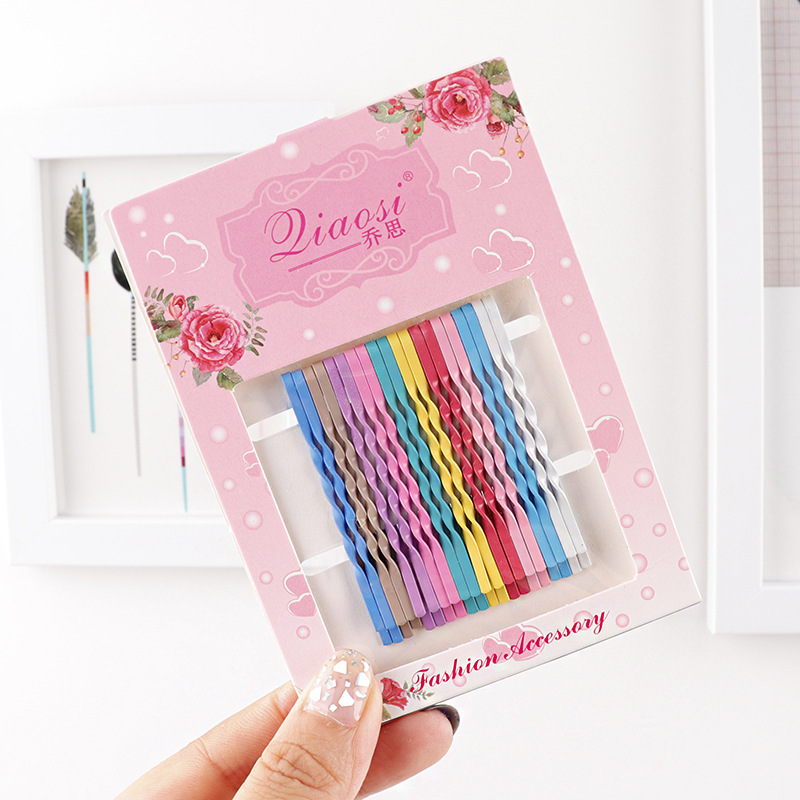 Korean simple women colorful wave pattern steel bobby pins sets for girls Korean simple women colorful wave pattern steel bobby pins sets for girls