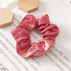 2020 spring new style cute small pu leather scrunchies hair ties for girls