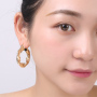 Wholesale fashion elegant circle 18k gold plated women twisted hoop copper earrings Wholesale fashion elegant circle 18k gold plated women twisted hoop copper earrings