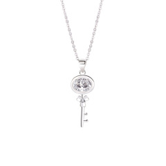 fashion valentine's day christmas gift jewelry lock women zircon 925 silver chain necklace fashion valentine's day christmas gift jewelry lock women zircon 925 silver chain necklace