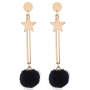 Winter Fashion Cute Star Faux Fur Ball Eardrop Dangle Drop Earrings For Women Winter Fashion Cute Star Faux Fur Ball Eardrop Dangle Drop Earrings For Women